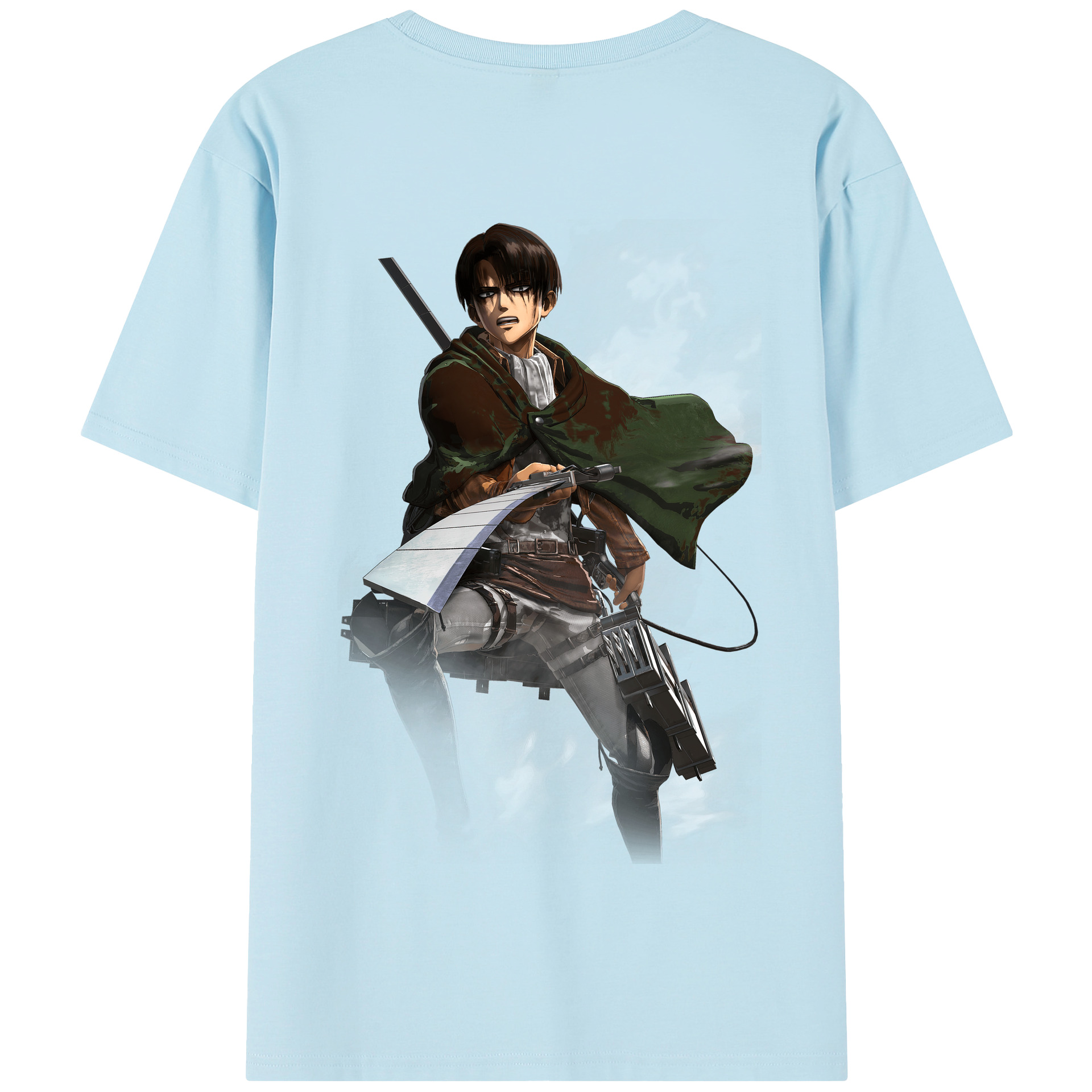 （画像用） 進撃の巨人 リヴァイ·アッカーマン Attack on Titan Levi Ackerman 綿100％半袖Tシャツ（背面プリント）